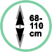 Altezza regolabile da 68-110 cm.