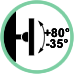 Inclinazione supporto +80° / -35°
